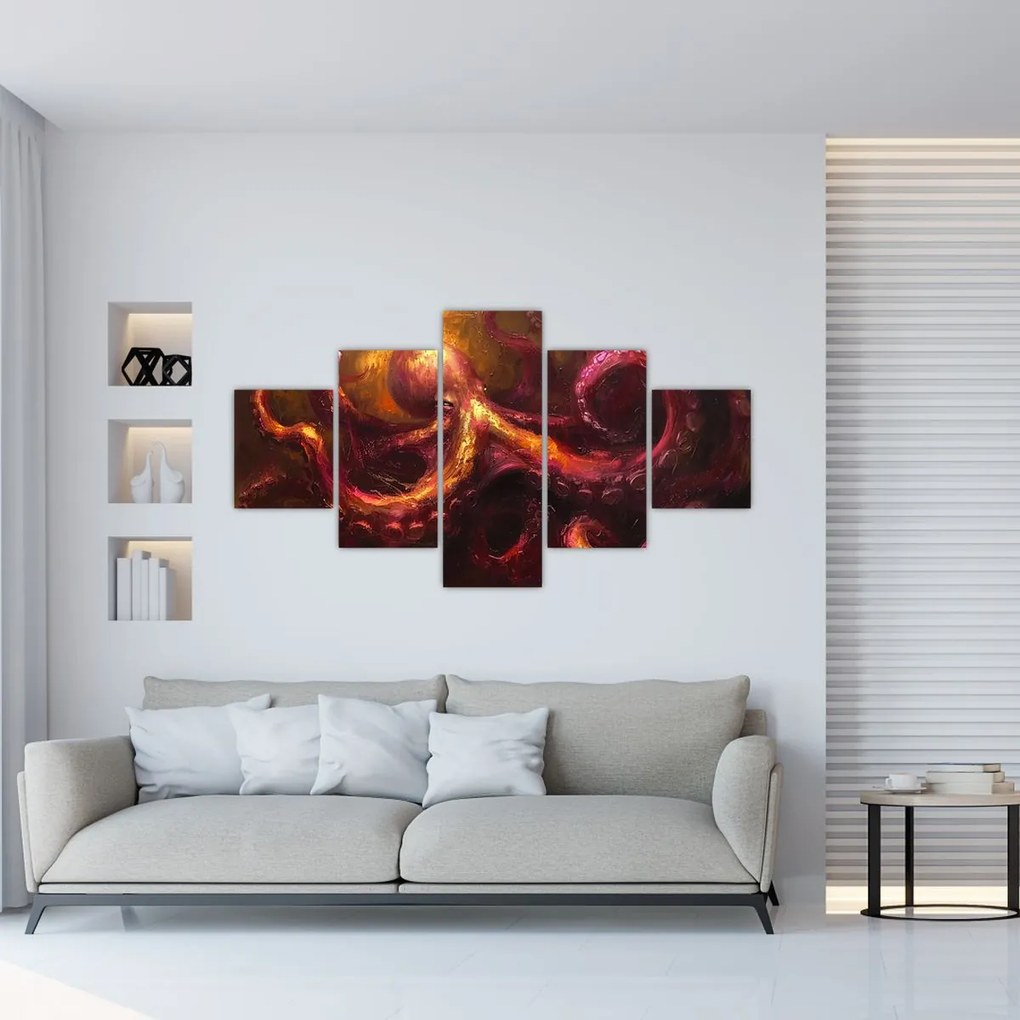 Obraz - Ośmiornica, obraz olejny (125x70 cm)