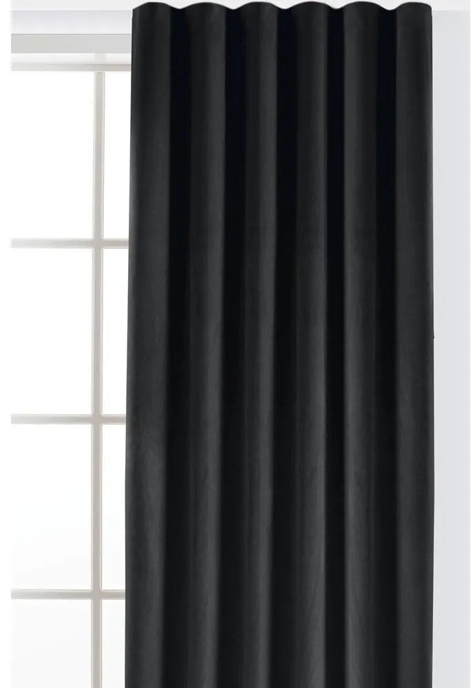 Czarna aksamitna zasłona częściowo zaciemniająca (dimout) 265x250 cm Velto – Filumi