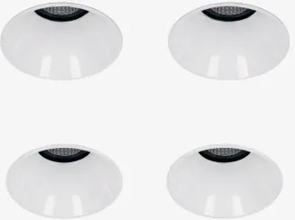 Pack 4 Okrągłych Opraw Led Do Wbudowania Bezramkowych Trimless Ø6,8cm Zewnętrznych Z Aluminium Orelva Biała & 8 W & 23º & Biały Neutralny 3500k -