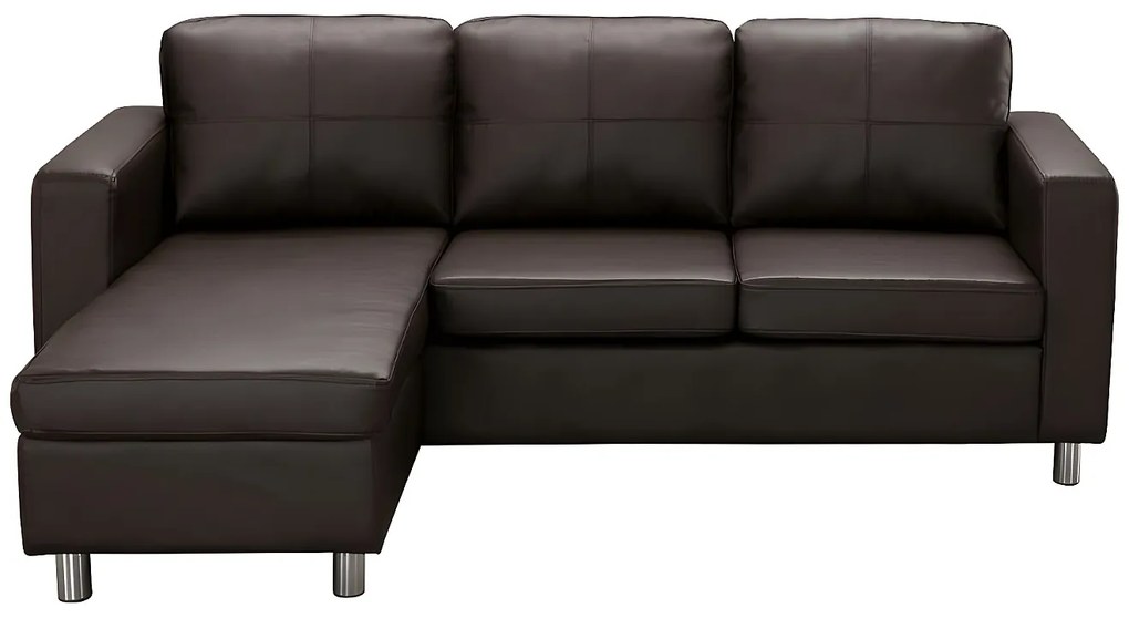 Kanapa narożna dwustronna z ekoskóry ACKLEY - Brązowy