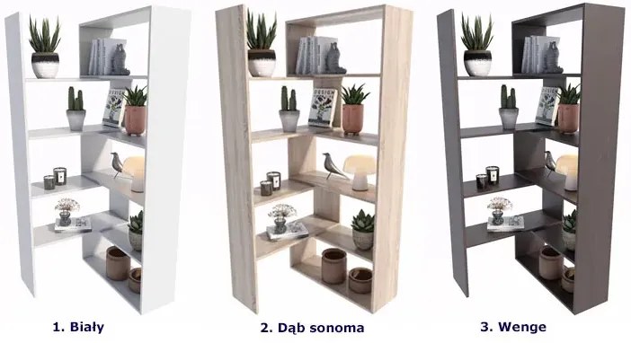 Minimalistyczny Narożny Regał Dąb Sonoma K6-K39