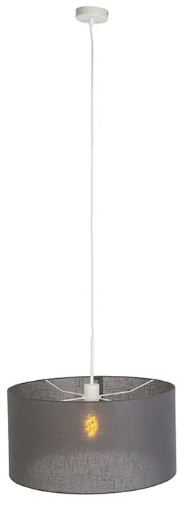 Rustykalna lampa wisząca biała z szarym kloszem 50 cm - Combi 1 Nowoczesny Oswietlenie wewnetrzne