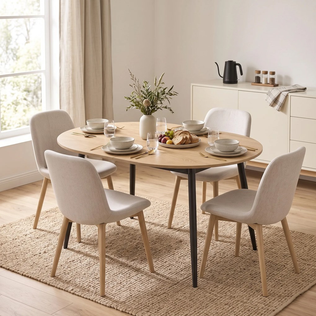HOMCOM Stół rozkładany 120-160 x 80 cm stół jadalny dla 4-6 osób w stylu wiejskim do kuchni, jadalni, dąb | Aosom PL
