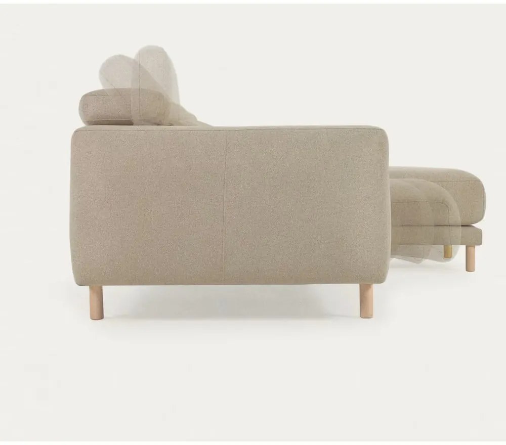 Beżowy narożnik (prawostronny) Singa − Kave Home