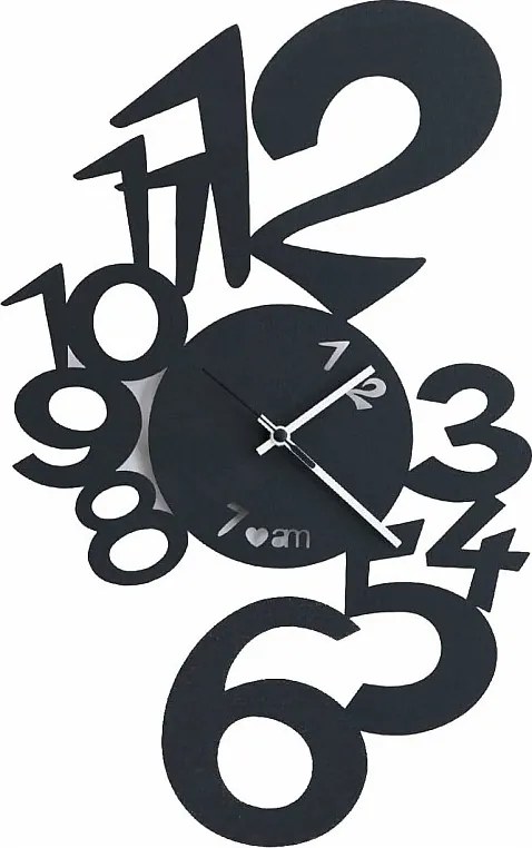 Zegar ścienny Lupin Ø50 cm, stalowy, nowoczesny minimalistyczny design, czarny, made in Italy