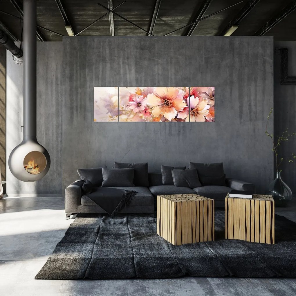 Obraz - Kwiaty (170x50 cm)