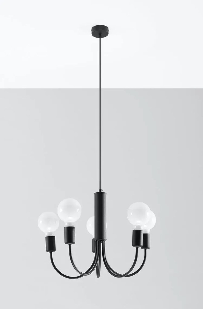 Czarny industrialny żyrandol - EXX224-Vespero