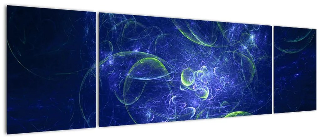 Obraz - niebieska abstrakcja (170x50 cm)