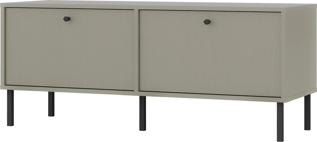 Szafka RTV stojąca TORINO 120,6 cm do Salonu pod Telewizor 2 Szuflady - Odcienie zieleni