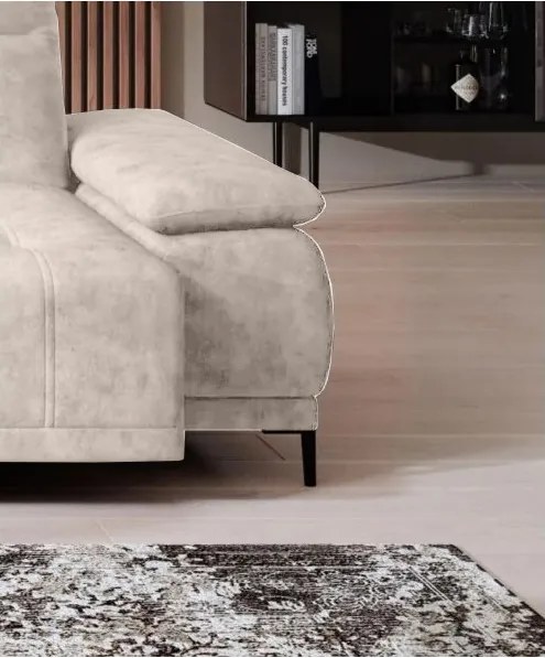 Narożnik FOCUS S Mini z elektryczną regulacją siedziska Lewostronny w tkaninie w tkaninie SALVADOR 02 WERSAL