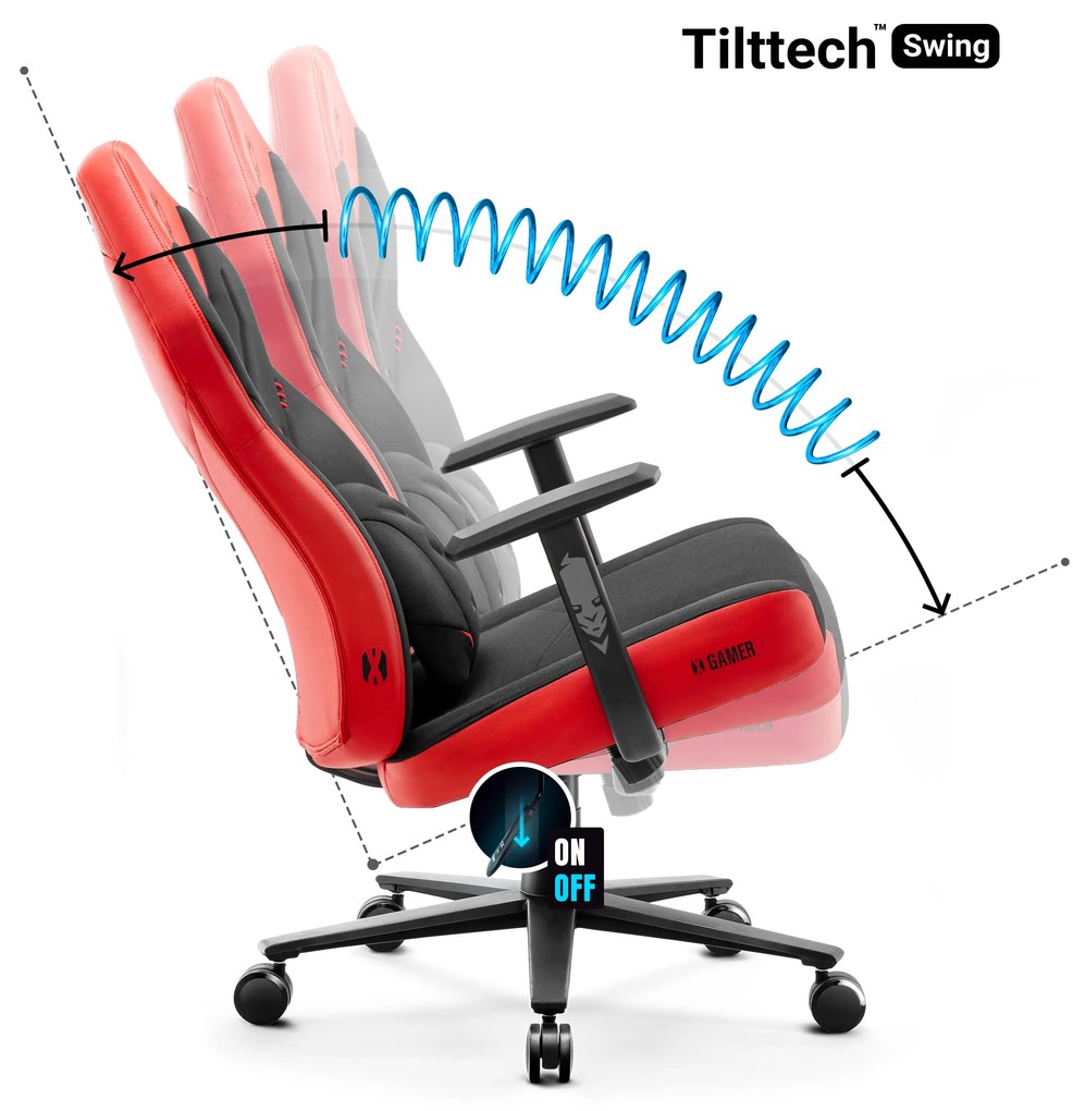 Fotel gamingowy Diablo X-Gamer 2.0 Normal Size, Deep Red