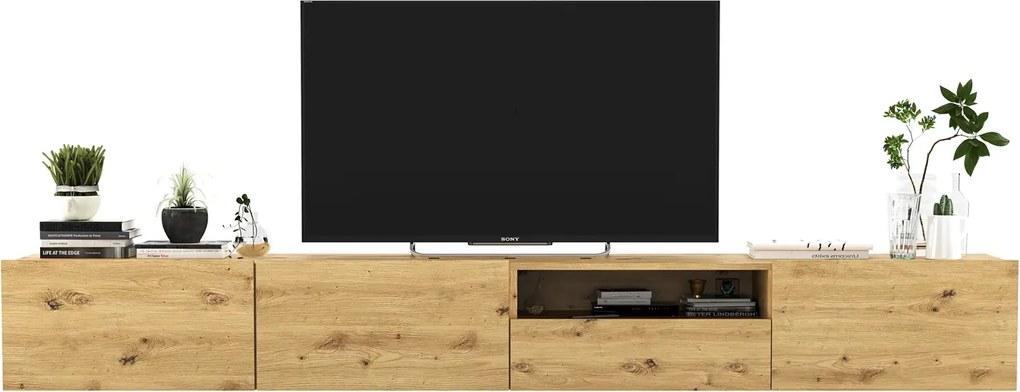 Zestaw ściennych szafek rtv z szufladą dąb artisan W5-C34