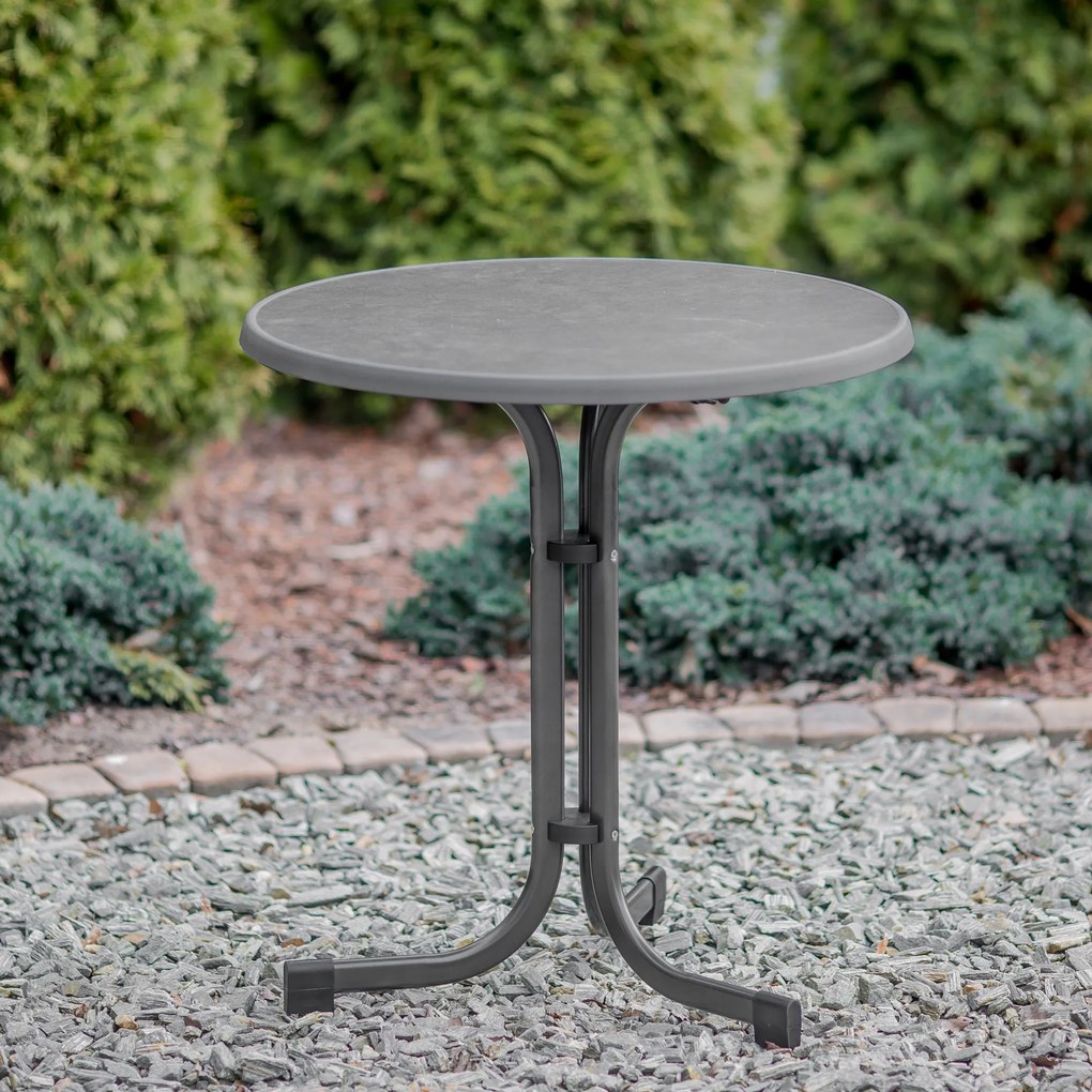 Stół ogrodowy Dine &amp; Relax 60 cm pizarra / antracyt 3 nogi PATIO