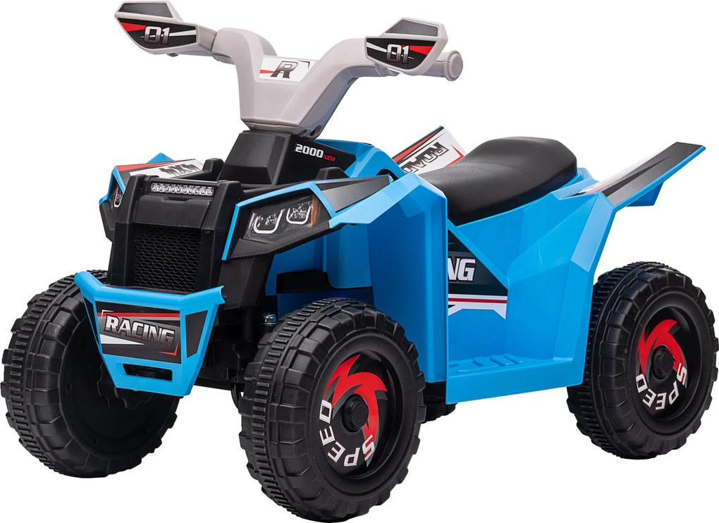 HOMCOM Elektryczny Quad dla Dzieci, 2,5 km/h, Jazda do Przodu & do Tyłu, dla 18-36 Miesięcy, Niebieski