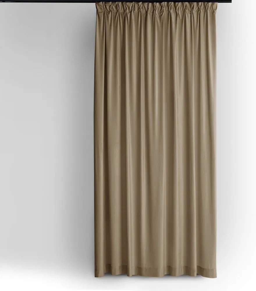 Beżowa aksamitna zasłona częściowo zaciemniająca (dimout) 530x225 cm Velto – Filumi
