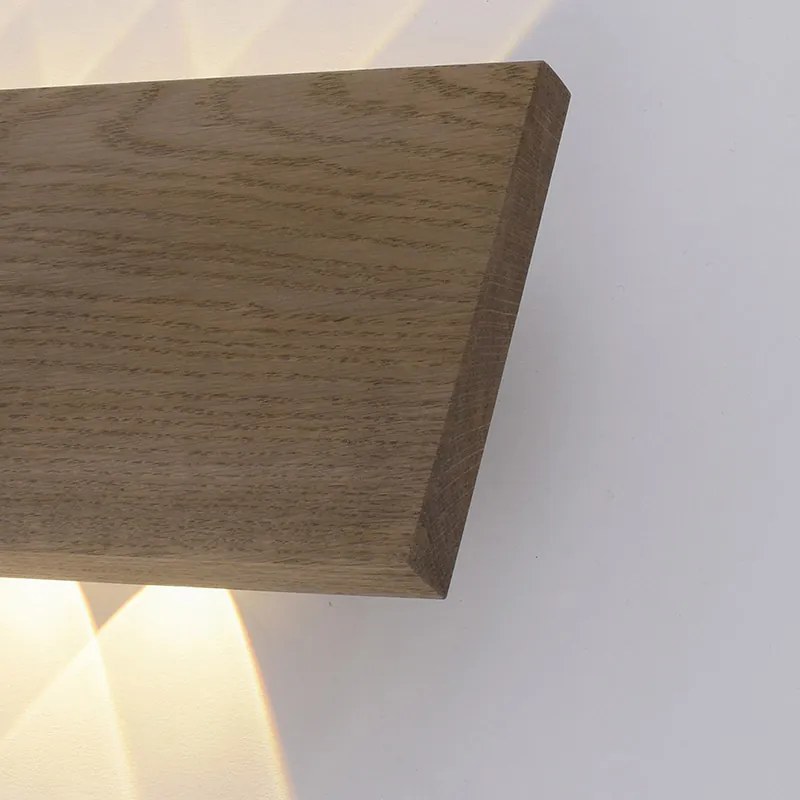Wiejski Kinkiet / Lampa scienna drewniany 32 cm z diodami LED 6 - Ajdin Nowoczesny Oswietlenie wewnetrzne