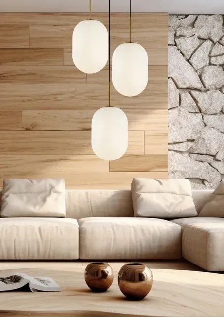 Złota lampa wisząca z okrągłą podstawą - K399-Tiriza