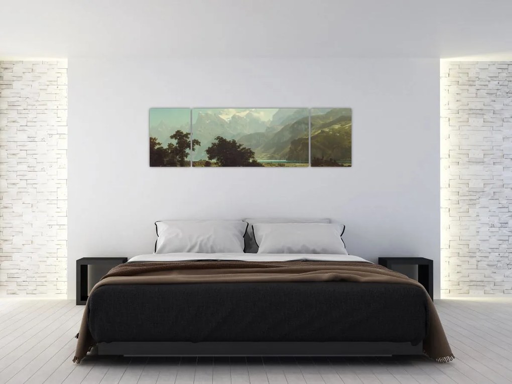 Obraz - Albert Bierstadt, Lake Lucerne, reprodukcje (170x50 cm)