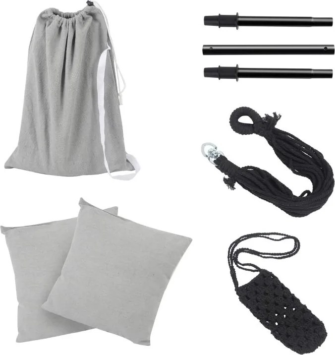 MIADOMODO Wiszący fotel bujany, szary