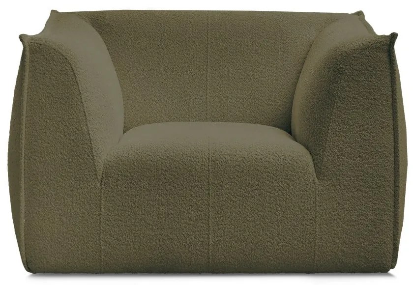 Zielony fotel z materiału bouclé Giorgia – Bobochic Paris