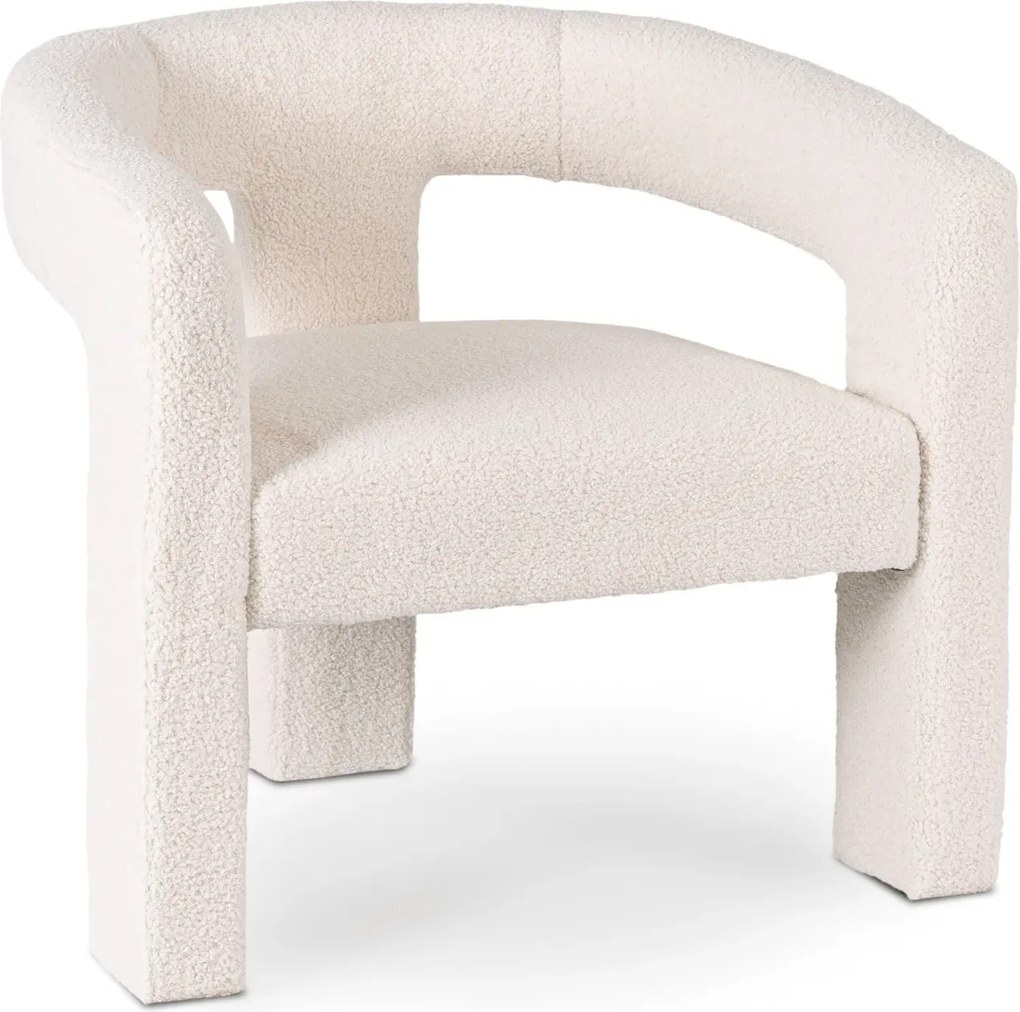 Kremowy fotel nowoczesny boucle S4-P23