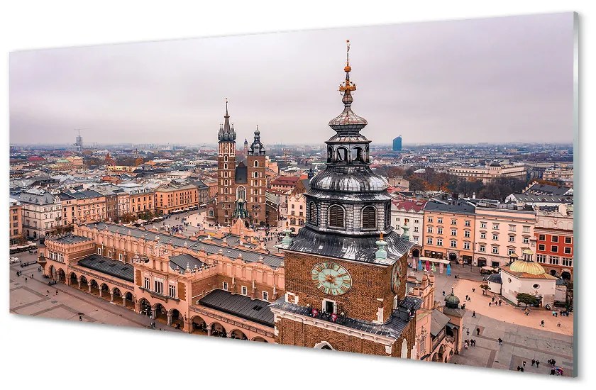 Panel Szklany Kraków Panorama zima kościoły