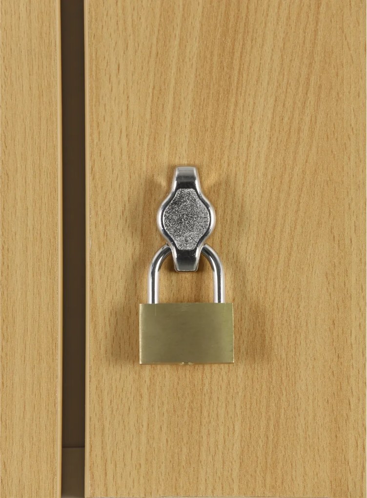 Szafka ubraniowa S1 wąska, 2-drzwiowa, 1850 x 500 x 500 mm, demontaż, zamek obrotowy, drzwi laminowane, brzoza