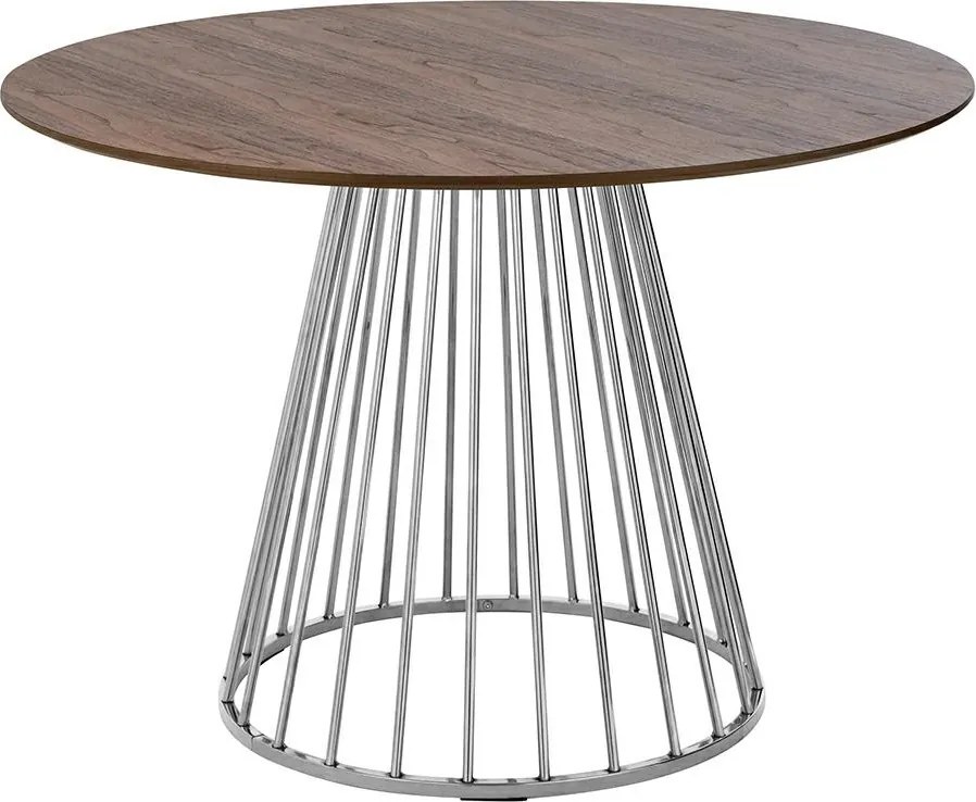 Fornirowany stół na drucianej podstawie Glam Walnut 110