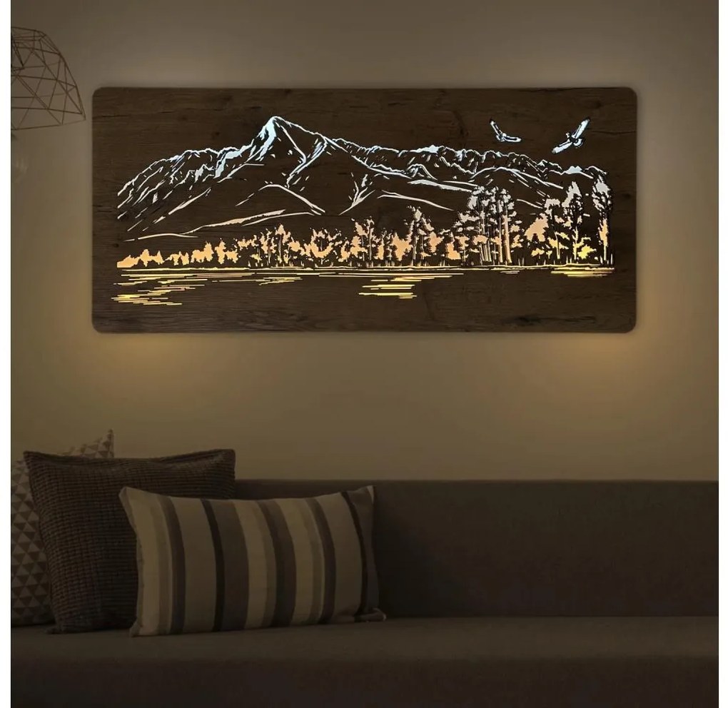 Li-Go 5589/A/DUB2 - LED Dekoracja ścienna LED/10W/5V 30000 mAh 110x50 cm dąb