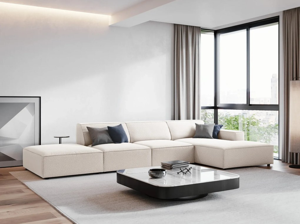 OUTLET Narożnik prawostronny, sofa narożna 341/166/70 beż tkanina strukturalna Jodie od Micadoni