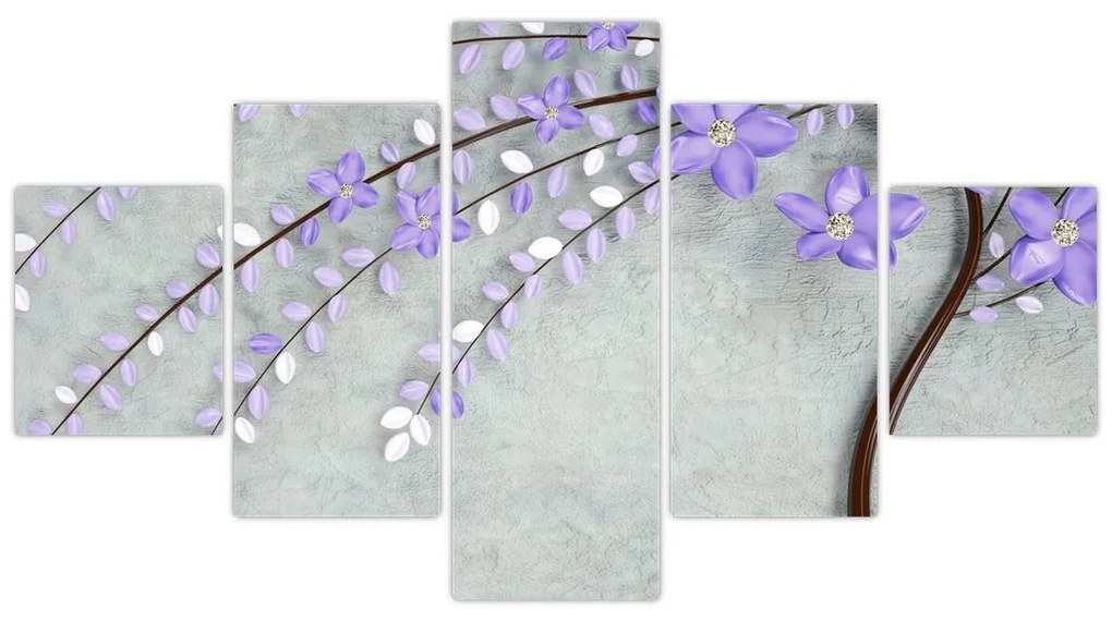 Obraz - Fioletowy deszcz (125x70 cm)