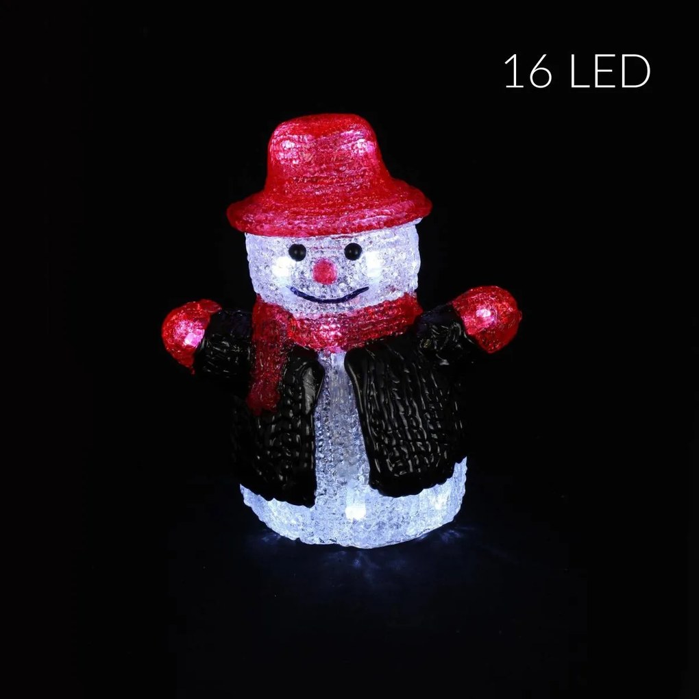 Dekoracja świetlna wewnętrzna Bałwanek, wys. 16cm