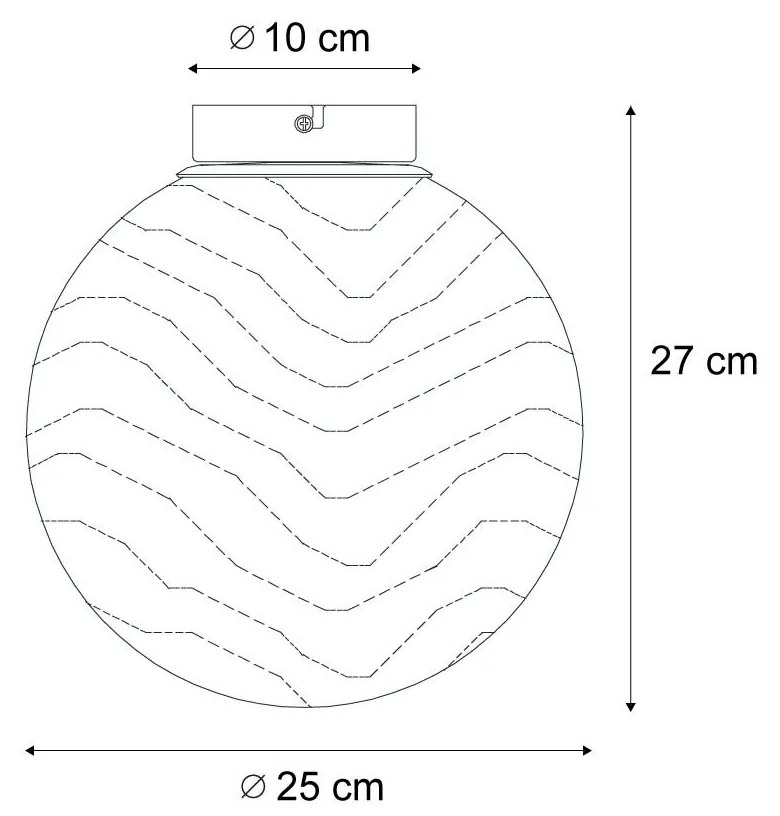 Designerska lampa sufitowa czarna z przydymionym szkłem - PillonDesignerski Oswietlenie wewnetrzne