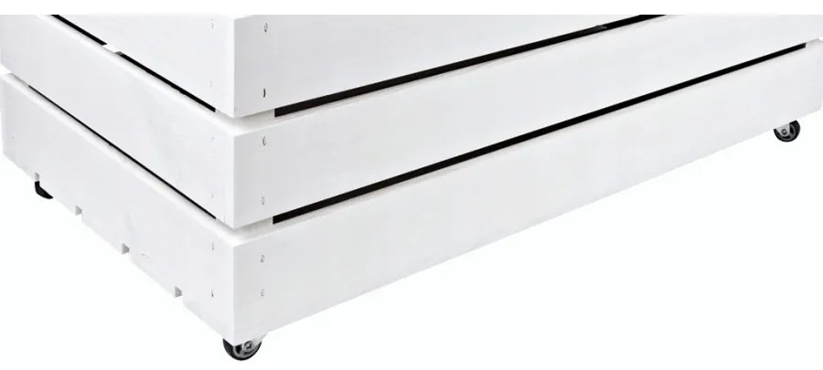 Pufa kufer skrzynia z kółkami drewniana sosnowa siedzisko 80cm malowana czarna