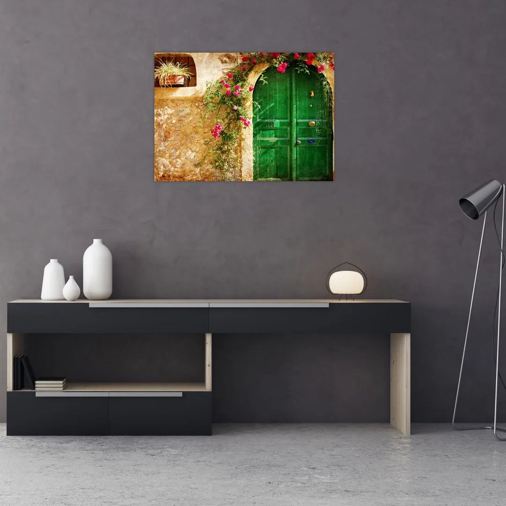 Obraz na szkle starych drzwi (70x50 cm)