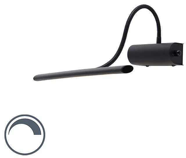 Designerska lampa ścienna czarna 32 cm z wbudowanym LED i ściemniaczem - Tableau Nowoczesny Oswietlenie wewnetrzne