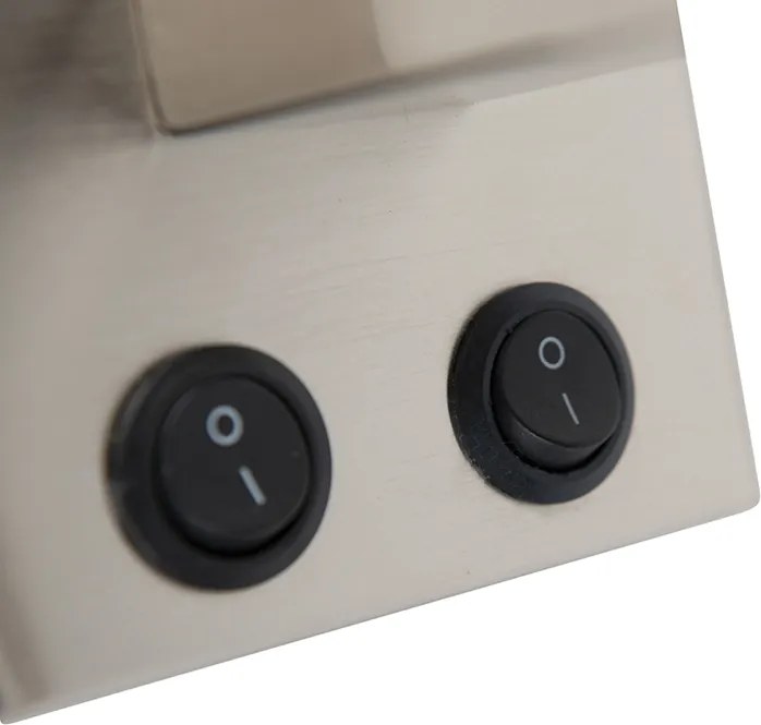 Nowoczesna lampa ścienna stalowa z szarym kloszem - Brescia