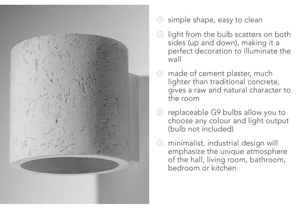 Betonowy kinkiet Sollux Roda