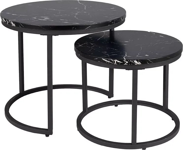 Zestaw 2 stolików kawowych AMARO czarny