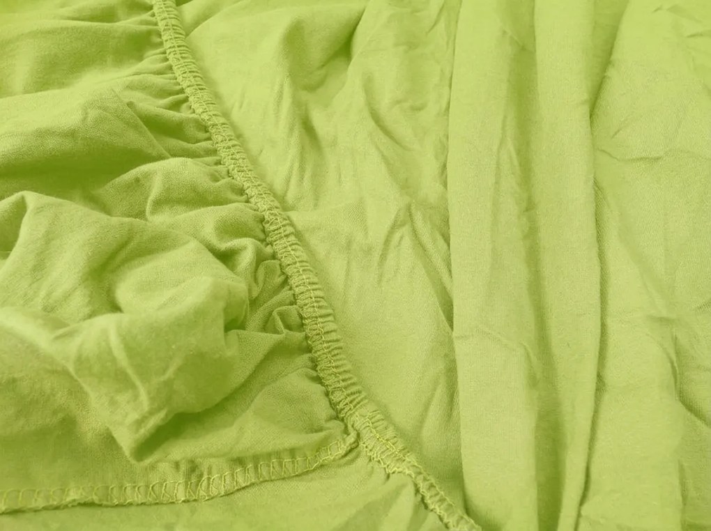 PrzytulneMieszkanie.pl Jersey prześcieradło BASIC jasnozielone 90 x 200 cm