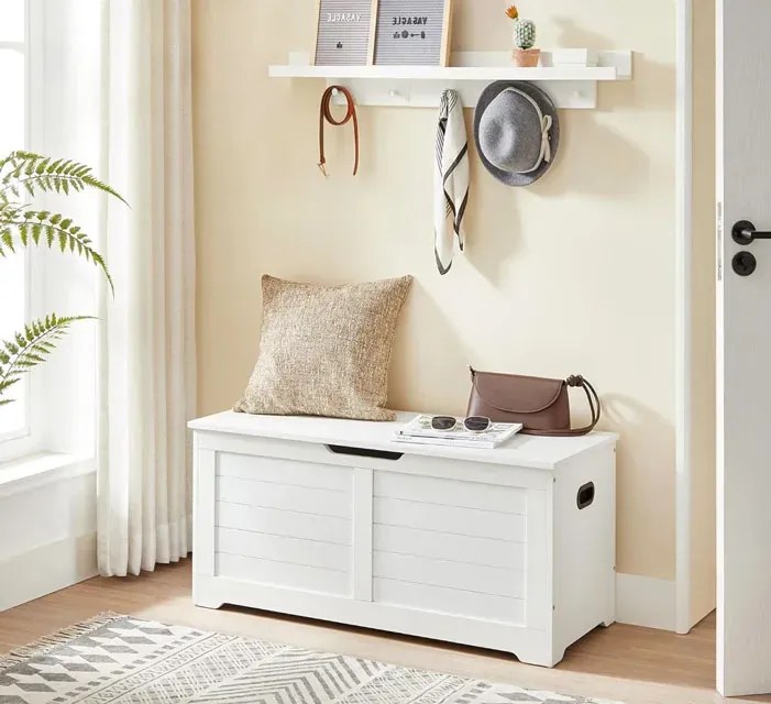 Biała Skandynawska Zamykana Skrzynia 68 Kolorów L7-M67