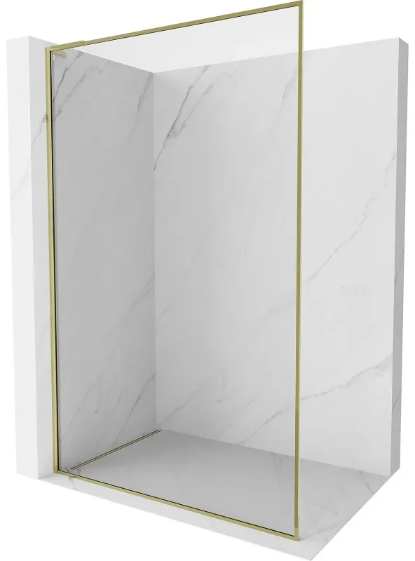 Mexen Kioto-XF L ścianka prysznicowa Walk-in z ramką 70 x 202 cm, transparent 10 mm, złota - 800-070-174-50-00-XF