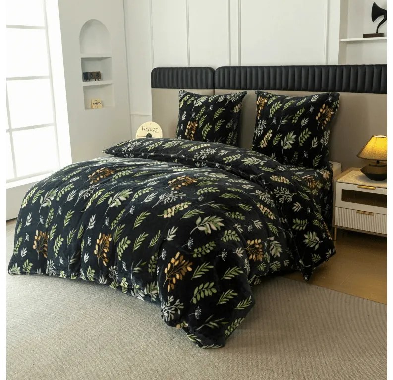 PrzytulneMieszkanie.pl PrzytulneMieszkanie.pl Pościel z mikropluszu ZELNOIR czarna Rozmiar pościeli: 70 x 90 cm | 140 x 200 cm
