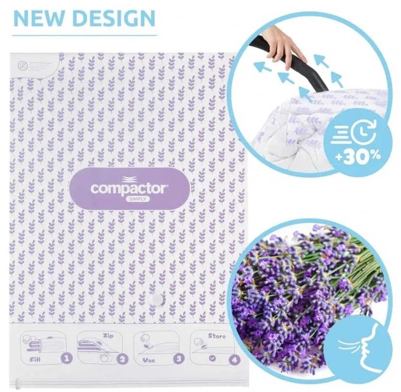 Worek do przechowywania próżniowego Compress LLavender 100 l, 70 x 100 cm, 1 szt.