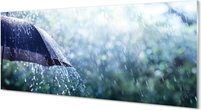 Szklany Panel Deszcz na tle Parasola