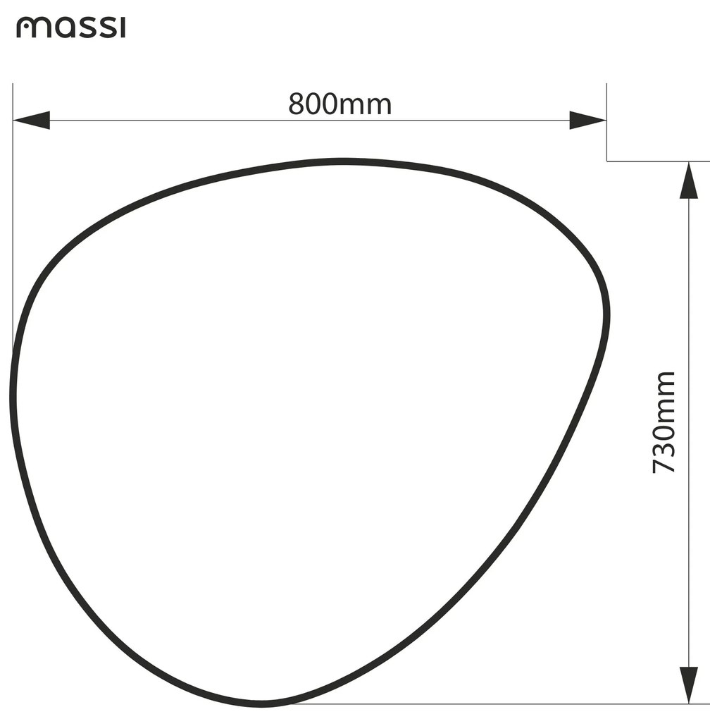 Lustro o nieregularnym kształcie oszlifowane podświetlane plama MOIRA LED | Różne rozmiary : Kolor tafli szkła - Brąz, Rozmiar - 80 x 73 cm