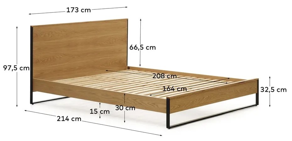 Łóżko dwuosobowe ze stelażem 160x200 cm Taiana – Kave Home