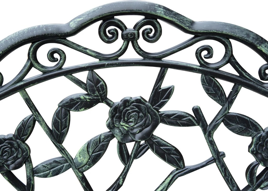 Outsunny ławka ogrodowa metalowa 2-osobowa meble ogrodowe metaliowe krzesło na tarasie krzesło ogrodowe duże krzesło na ogrodzie | Aosom PL