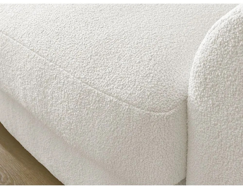 Biały narożnik z materiału bouclé (lewostronny/z szezlongiem) Leonore – Bobochic Paris