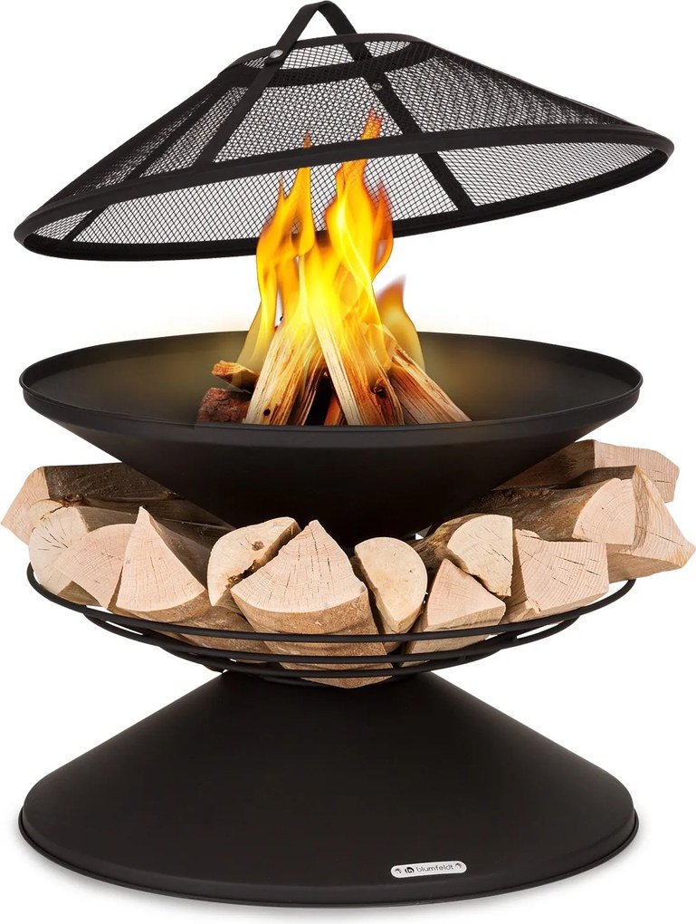 Blumfeldt Aguilera 65cm Niskie Palenisko z grillem Czarny